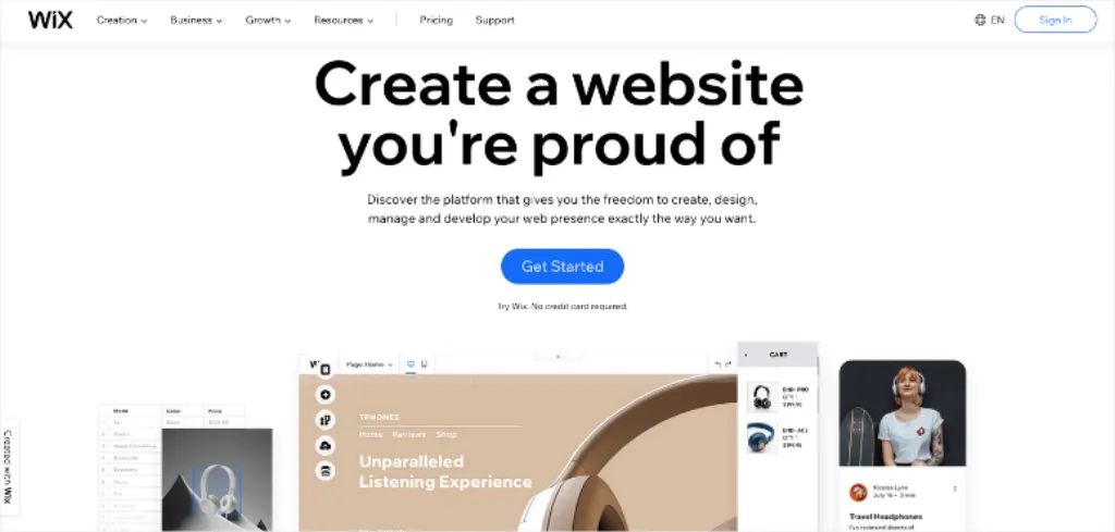 wix homepage