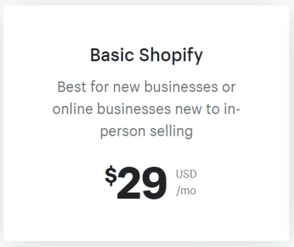 What is included in the Shopify basic plan? [year]