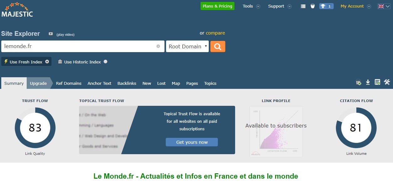 How to have a backlink to lemonde.fr